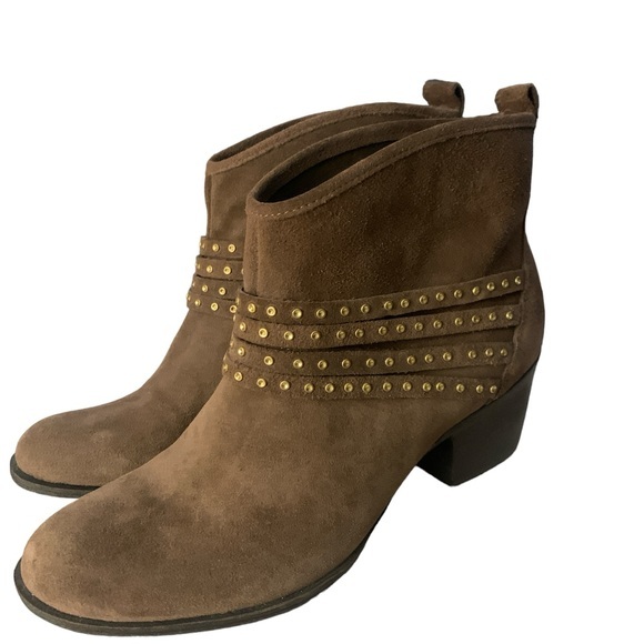 Jessica Simpson Shoes - Jessica Simpson Clauds Mink Split Suede Studded Ankle Boots Size 9.5 M Ladies